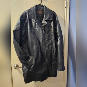 Arizona Jean Company Men's Black Faux Leather Coat Sz 2XL